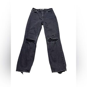 ✨🖤 Abercrombie Ultra‎ High Rise Distressed Straight Jeans Black 26 (2R) 🖤✨